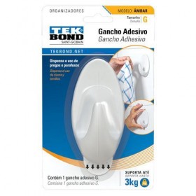 GANCHO AMBAR G DE PLASTICO BRANCO  - UN.