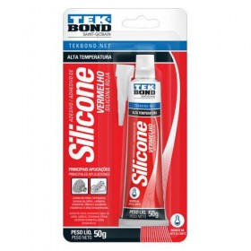 ADESIVO DE SILICONE 50G ACETICO VERMELHO  ALTA TEMP - UN.