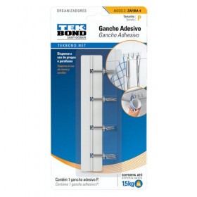 GANCHO ZAFIRA P DE PLASTICO BRANCO E METAL  - UN.