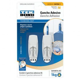 GANCHO ZAFIRA UNICO DE PLASTICO BRANCO E METAL  - UN.