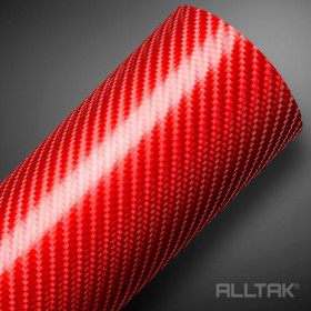 VINIL ADESIVO ALLTAK CARBON 4D RED (VERMELHO) 0,10 1,50L.