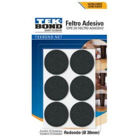 FELTRO REDONDO 30MM PRETO CART. C/ 12UN  - UN.