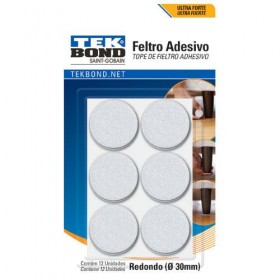 FELTRO REDONDO 30MM BRANCO CART. C/ 12UN - UN.