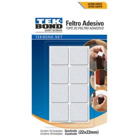 FELTRO QUADRADO 22MM BRANCO CART. C/ 16UN - UN.