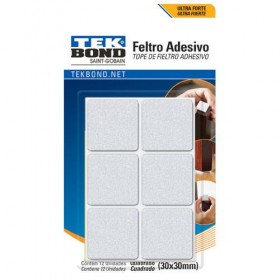 FELTRO QUADRADO 30MM BRANCO CART. C/ 12UN  - UN.